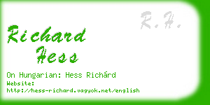 richard hess business card
